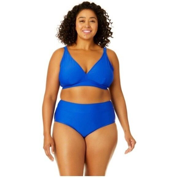 Other - Women's Highwaist Solid Bikini Swim Top & Bottom Royal Blue.